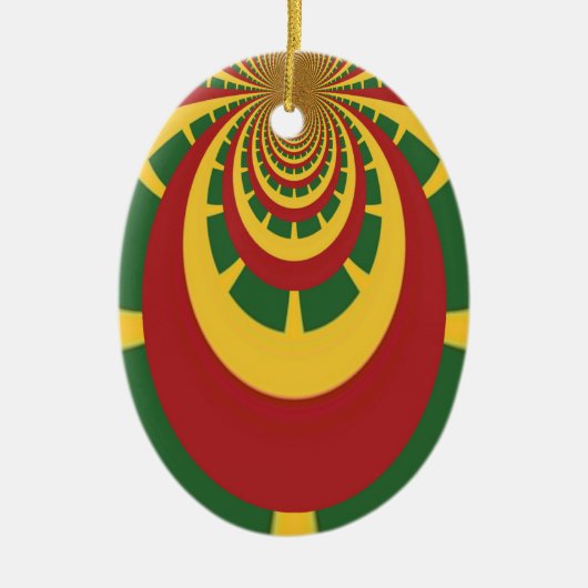 Prachtige Verbazingwekkende Rasta Kleuren Art Prin Keramisch Ornament (Voorkant)