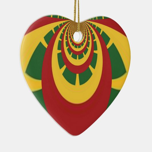 Prachtige Verbazingwekkende Rasta Kleuren Art Prin Keramisch Ornament (Rechts)