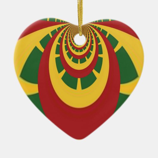 Prachtige Verbazingwekkende Rasta Kleuren Art Prin Keramisch Ornament (Voorkant)