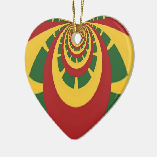 Prachtige Verbazingwekkende Rasta Kleuren Art Prin Keramisch Ornament (Links)