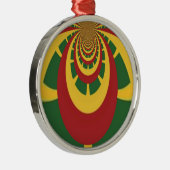 Prachtige Verbazingwekkende Rasta Kleuren Art Prin Metalen Ornament (Rechts)