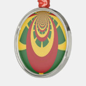 Prachtige Verbazingwekkende Rasta Kleuren Art Prin Metalen Ornament (Links)
