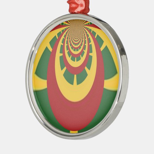 Prachtige Verbazingwekkende Rasta Kleuren Art Prin Metalen Ornament (Links)