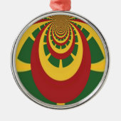 Prachtige Verbazingwekkende Rasta Kleuren Art Prin Metalen Ornament (Voorkant)