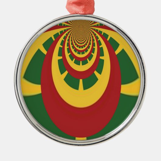Prachtige Verbazingwekkende Rasta Kleuren Art Prin Metalen Ornament (Voorkant)