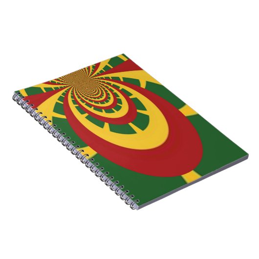 Prachtige Verbazingwekkende Rasta Kleuren Art Prin Notitieboek (Rechterzijde)
