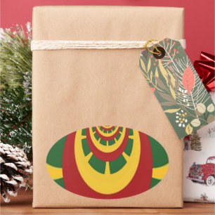 Prachtige Verbazingwekkende Rasta Kleuren Art Prin Ovale Sticker