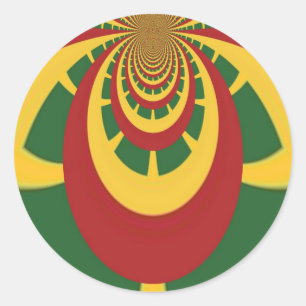 Prachtige Verbazingwekkende Rasta Kleuren Art Prin Ronde Sticker