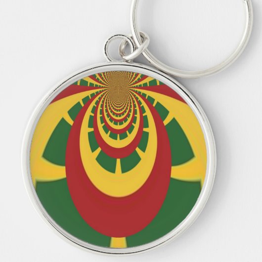 Prachtige Verbazingwekkende Rasta Kleuren Art Prin Sleutelhanger (Voorkant)
