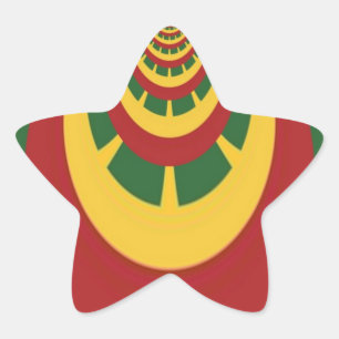 Prachtige Verbazingwekkende Rasta Kleuren Art Prin Ster Sticker