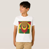 Prachtige Verbazingwekkende Rasta Kleuren Art Prin T-shirt (Voorkant volledig)