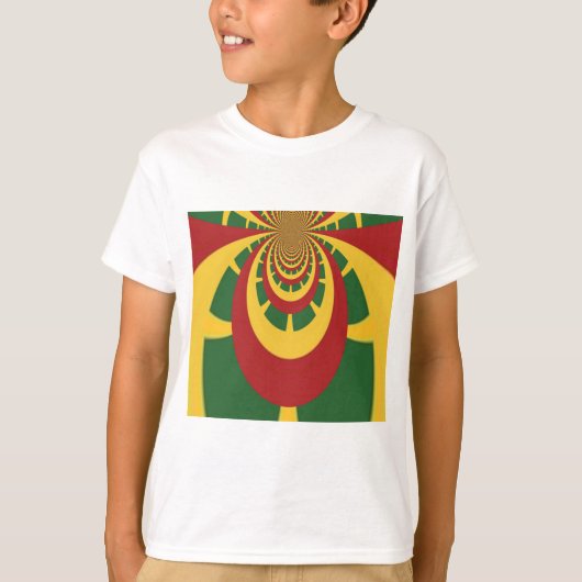 Prachtige Verbazingwekkende Rasta Kleuren Art Prin T-shirt (Voorkant)