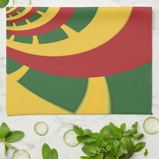 Prachtige Verbazingwekkende Rasta Kleuren Art Prin Theedoek (Gevouwen)