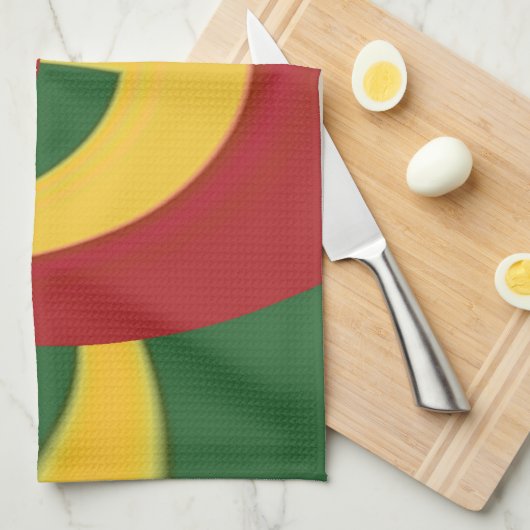 Prachtige Verbazingwekkende Rasta Kleuren Art Prin Theedoek (Quarter Fold)