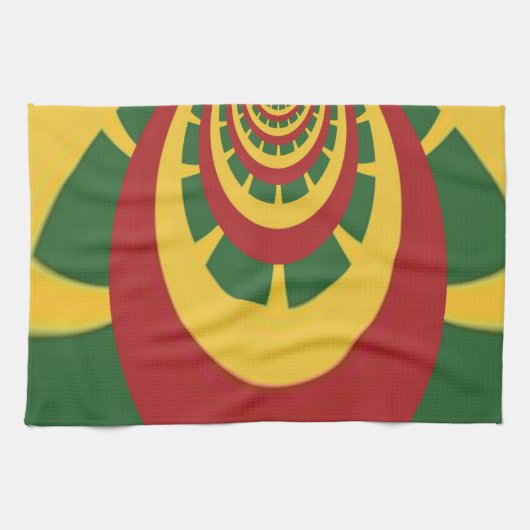 Prachtige Verbazingwekkende Rasta Kleuren Art Prin Theedoek (Horizontaal)