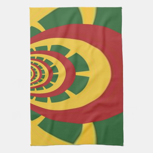 Prachtige Verbazingwekkende Rasta Kleuren Art Prin Theedoek (Verticaal)