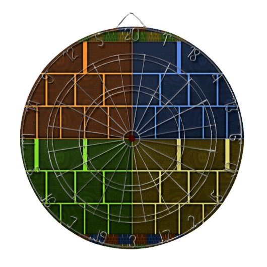 Prachtige verbazingwekkende regenboogkleur geometr dartbord (Voorkant)