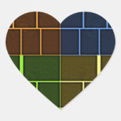 Prachtige verbazingwekkende regenboogkleur geometr hart sticker (Voorkant)