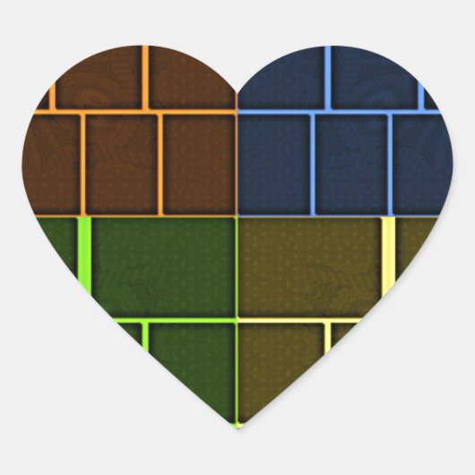 Prachtige verbazingwekkende regenboogkleur geometr hart sticker (Voorkant)