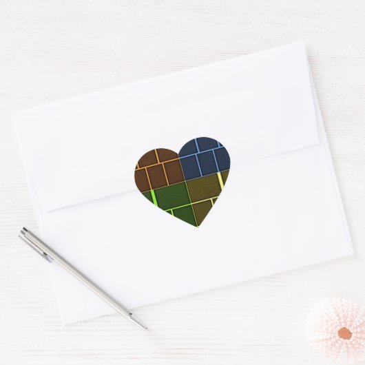 Prachtige verbazingwekkende regenboogkleur geometr hart sticker (Envelop)