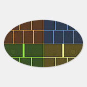 Prachtige verbazingwekkende regenboogkleur geometr ovale sticker (Voorkant)