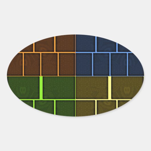 Prachtige verbazingwekkende regenboogkleur geometr ovale sticker (Voorkant)