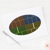 Prachtige verbazingwekkende regenboogkleur geometr ovale sticker (Envelop)