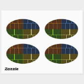 Prachtige verbazingwekkende regenboogkleur geometr ovale sticker (Vel)