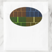 Prachtige verbazingwekkende regenboogkleur geometr ovale sticker (Tas)