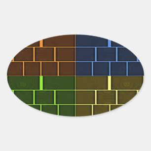 Prachtige verbazingwekkende regenboogkleur geometr ovale sticker