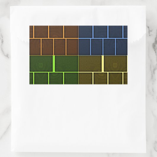 Prachtige verbazingwekkende regenboogkleur geometr rechthoekige sticker (Tas)