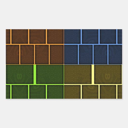 Prachtige verbazingwekkende regenboogkleur geometr rechthoekige sticker (Voorkant)