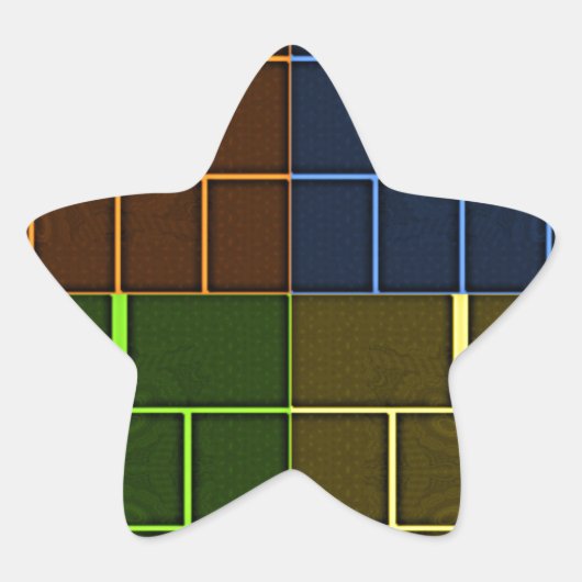 Prachtige verbazingwekkende regenboogkleur geometr ster sticker (Voorkant)