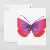 Prachtige Verbazingwekkende rode roze en paarse vl Briefkaart (Voorkant / Achterkant)