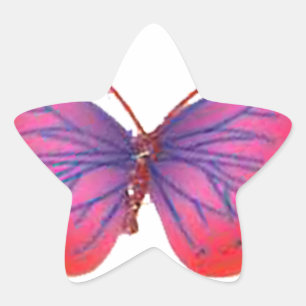 Prachtige Verbazingwekkende rode roze en paarse vl Ster Sticker