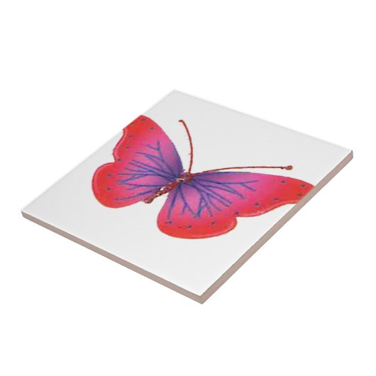 Prachtige Verbazingwekkende rode roze en paarse vl Tegeltje (Zijkant)