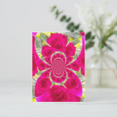 Prachtige verbazingwekkende rode rozen caleidoscoo briefkaart (Staand voorkant)