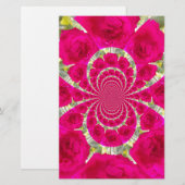 Prachtige verbazingwekkende rode rozen caleidoscoo briefpapier (Voorkant / Achterkant)