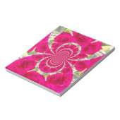 Prachtige verbazingwekkende rode rozen caleidoscoo notitieblok (Linkerzijde)