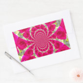 Prachtige verbazingwekkende rode rozen caleidoscoo rechthoekige sticker (Envelop)