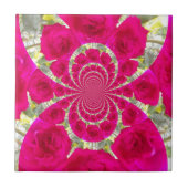 Prachtige verbazingwekkende rode rozen caleidoscoo tegeltje (Voorkant)