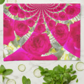 Prachtige verbazingwekkende rode rozen caleidoscoo theedoek (Gevouwen)