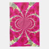 Prachtige verbazingwekkende rode rozen caleidoscoo theedoek (Verticaal)