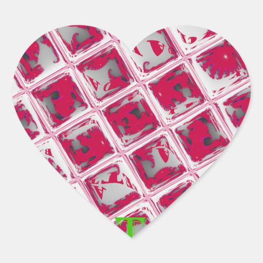 Prachtige verbazingwekkende rode stijlvolle spiege hart sticker (Voorkant)