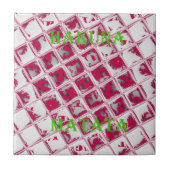 Prachtige verbazingwekkende rode stijlvolle spiege tegeltje (Voorkant)