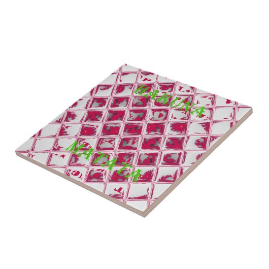 Prachtige verbazingwekkende rode stijlvolle spiege tegeltje (Zijkant)