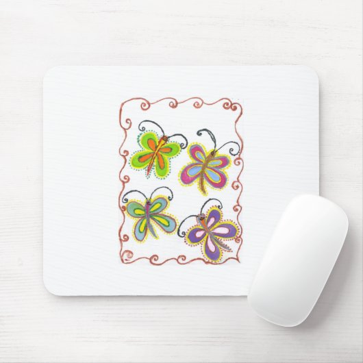 Prachtige verbazingwekkende Schattigee vlinderkuns Muismat (Met muis)