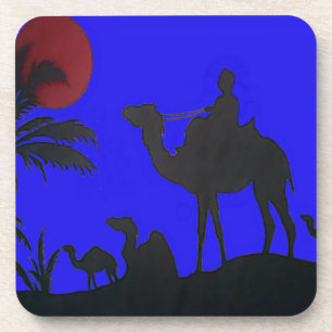 Prachtige Verbazingwekkende Sunset Camel Safari Ar Bier Onderzetter