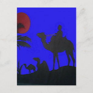 Prachtige Verbazingwekkende Sunset Camel Safari Ar Briefkaart