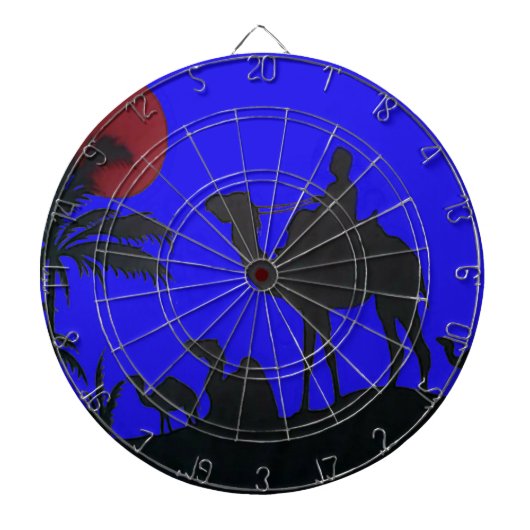 Prachtige Verbazingwekkende Sunset Camel Safari Ar Dartbord (Voorkant)